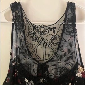 Harry Potter Mesh Back Deathly Hallows design.